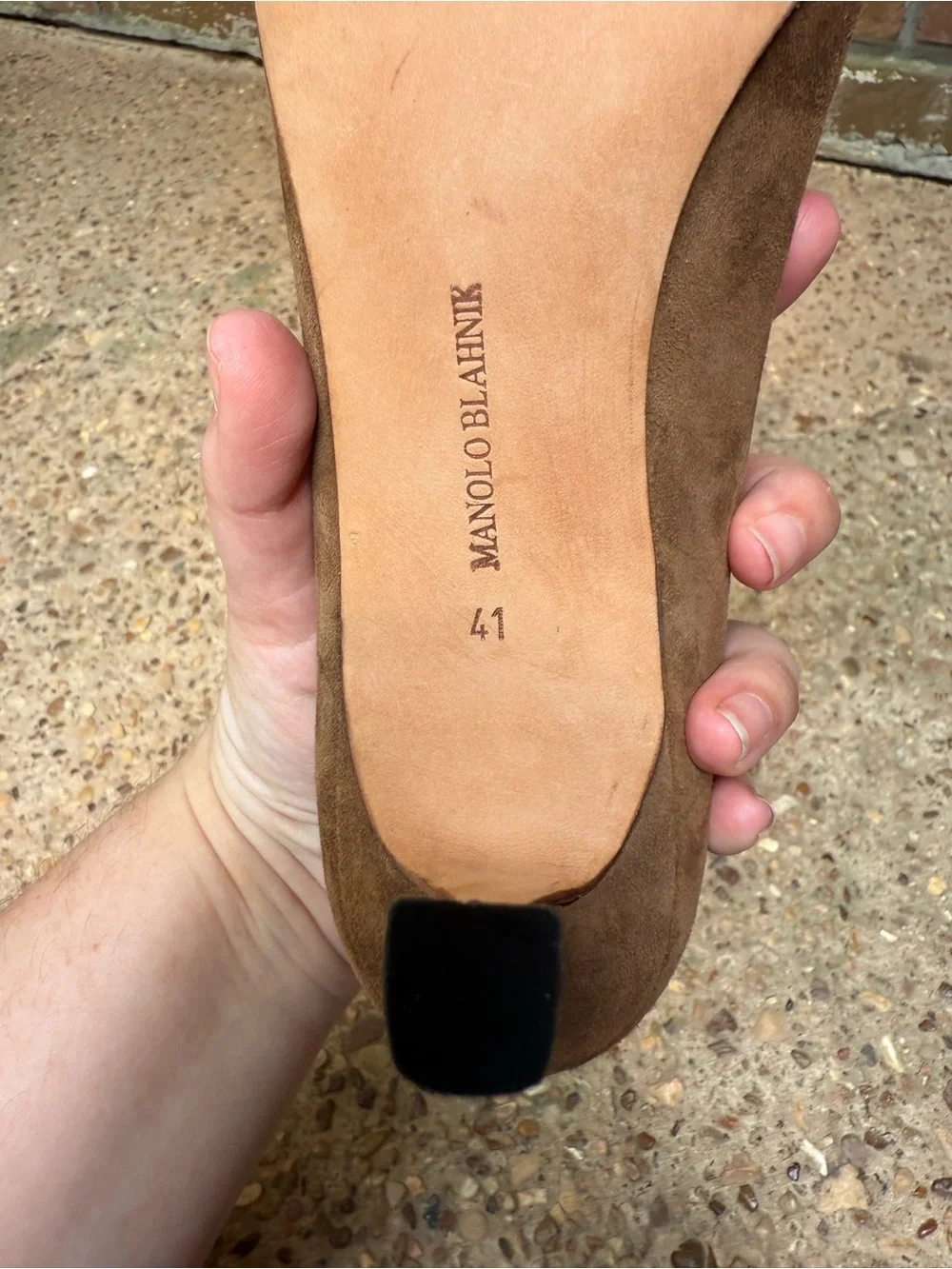 Manolo Blahnik Brown Suede Pointed Toe Pumps